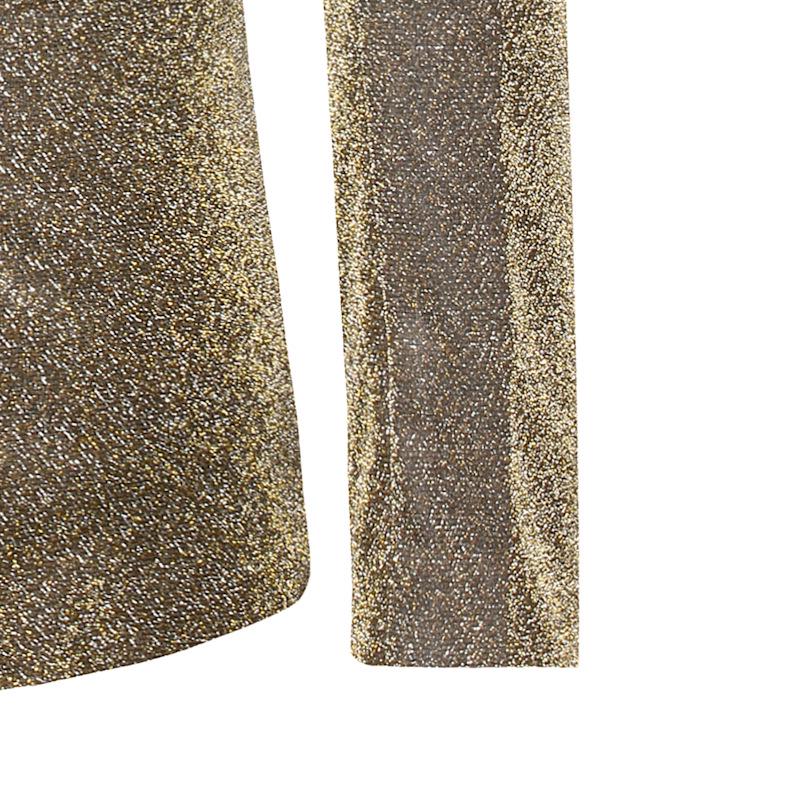 Men's Gold Silk European Size Autumn Suit for Nightclub and Stage Performance