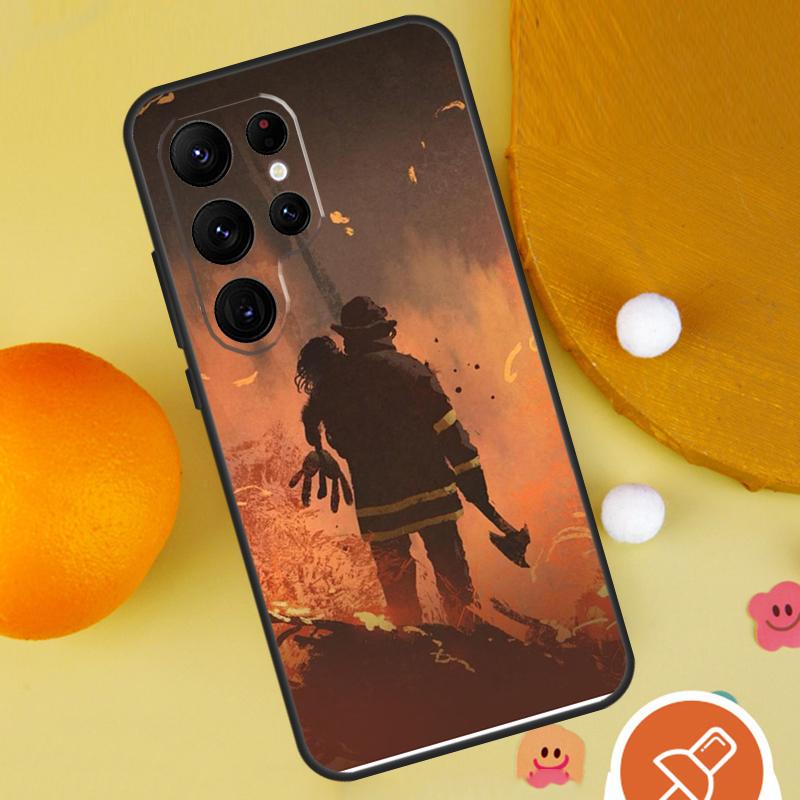 Firefighter Heroes Fireman Phone Case For Samsung Galaxy S25 Ultra S24 S22 S21 Ultra S9 S10 S20 Plus S23 FE Funda Cover