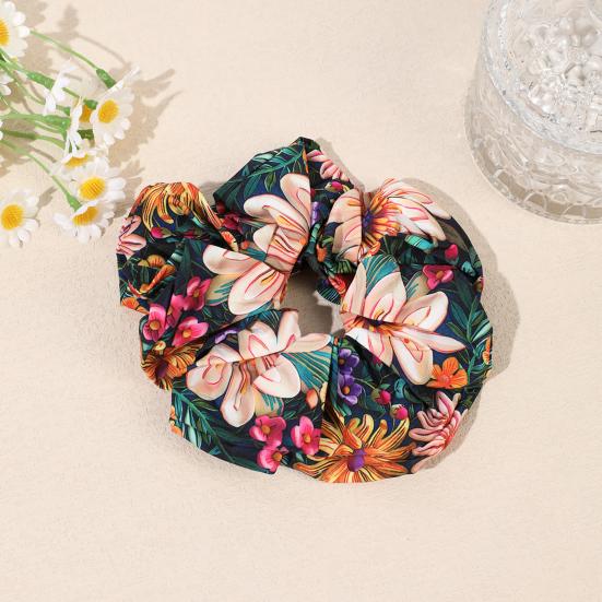 Hair Elastic Band High Elasticity Floral Pattern Adjustable Fit Hair Tie Non-Irritating Scalp Hair