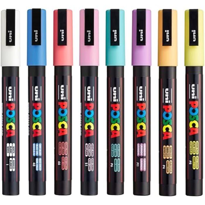 Marqueurs Posca - POSCA - PC-3M - Lot de 8 - Couleurs pastel - Pointe conique 1,8-2,5 mm