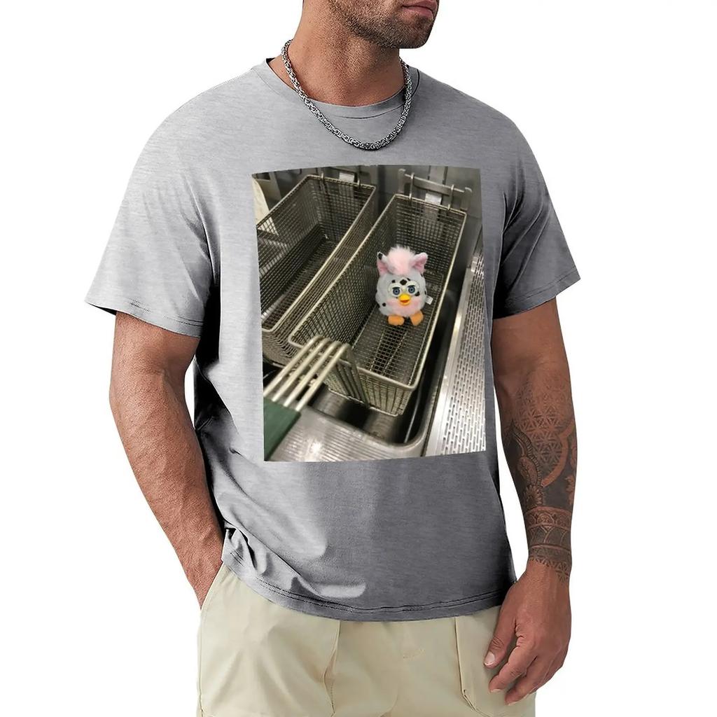 aesthetic clothes sports fan tshirts sweat shirtsmen Furby in fryer basket TShirt funny t shirt cat shirts