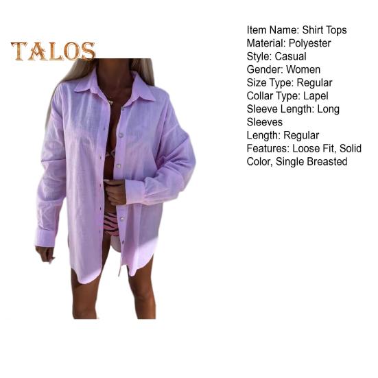 Dámské košile s dlouhým rukávem a klopou, jednořadé košile, jednobarevné, volné, halenka, podzimní, ležérní topy