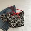 2025 autumn new large-capacity lazy wind leopard print tote bag casual relaxation personality Japanese and Korean practical shoulder bag