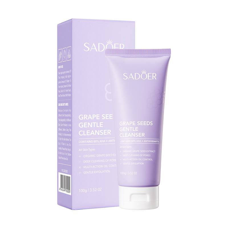 

Grape Seed Extract Moisturizing Cream 50g and Facial Cleanser 100g Set for Daily Skincare Routine for All Skin Types Hydrating Formula One Size