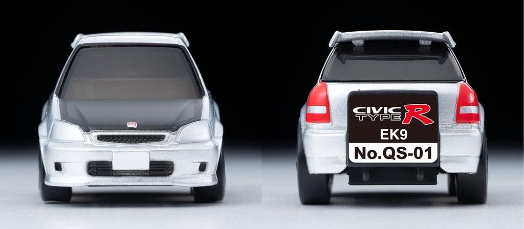 TOMYTEC Choro-Q Q's QS-01b Honda Civic Type R EK9 Custom Silver Completed Model