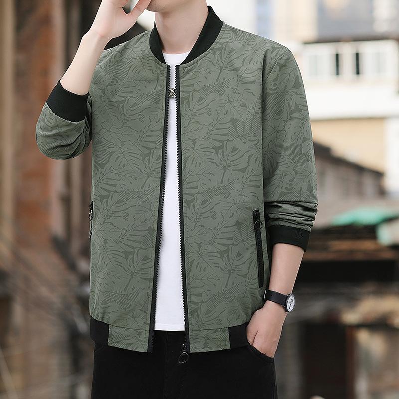 New Spring and Autumn Style Men's Full-print Coat Youth Baseball Leader