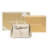 Michael Kors Emilia Solidna Minimalistyczna Klamra Paska Skórzana Torba Tote Damskie torby tote Kremowy 35F0GU5S5T-289