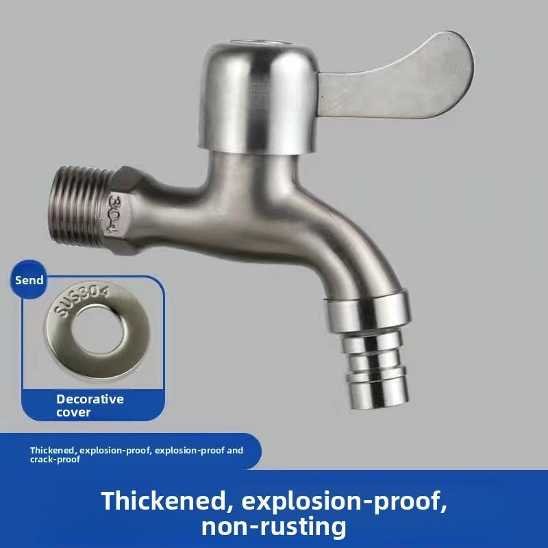 

Zinc Alloy Double Outlet Water Tap For Home Bathroom Laundry And Balcony Use Style G