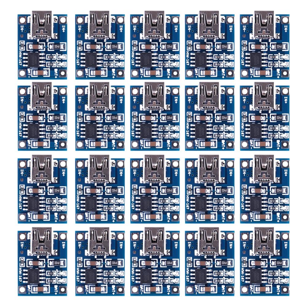1-20PCS Mini USB 5V 1A 18650 TP4056 Lithium Battery Charger Module Charging Board With Protection Dual Functions 1A