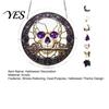 Transparent Stained Glass Halloween Acrylic Puzzle Decor, 2D Ghost Pumpkin Skeleton Hanging Sign, Faux Holiday Spooky Decorations for Party