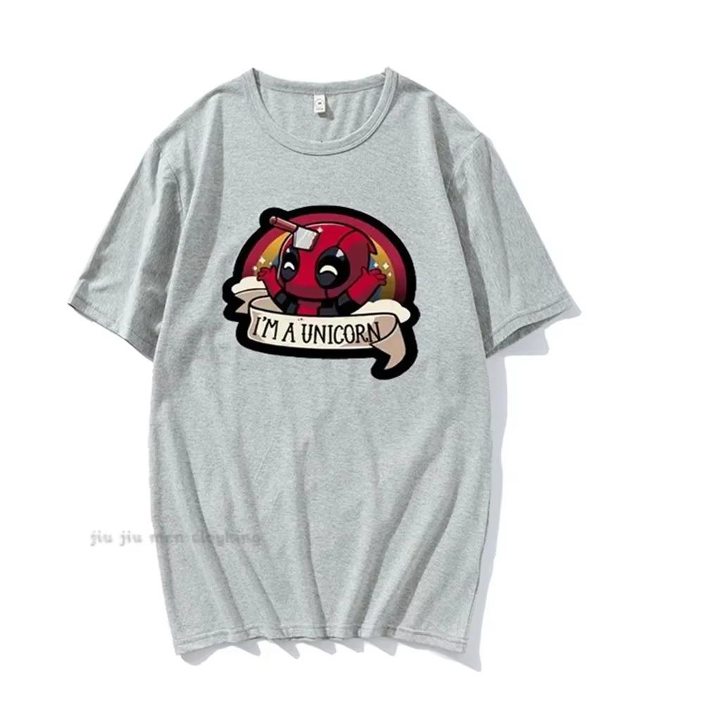 I'M A UNICORN Summer Men T Shirt Comic Graphic Printing TShirts Fashion O-Neck Short Sleeves Cotton T-Shirt Tops Oversized Tees