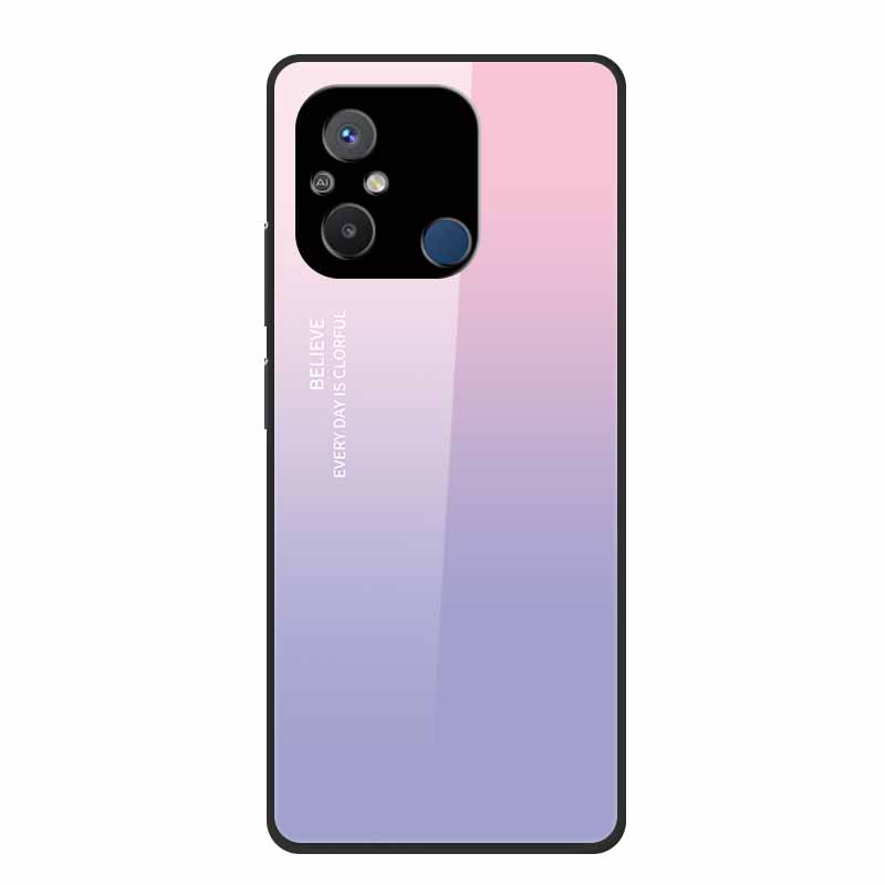 Gehärtetes Glas Case für Redmi 12C Rückabdeckung Hartschalen Case für Xiaomi Redmi 12C 4G Handyhülle Redmi12C Fundas 22120RN86G Cooler Stoßfänger