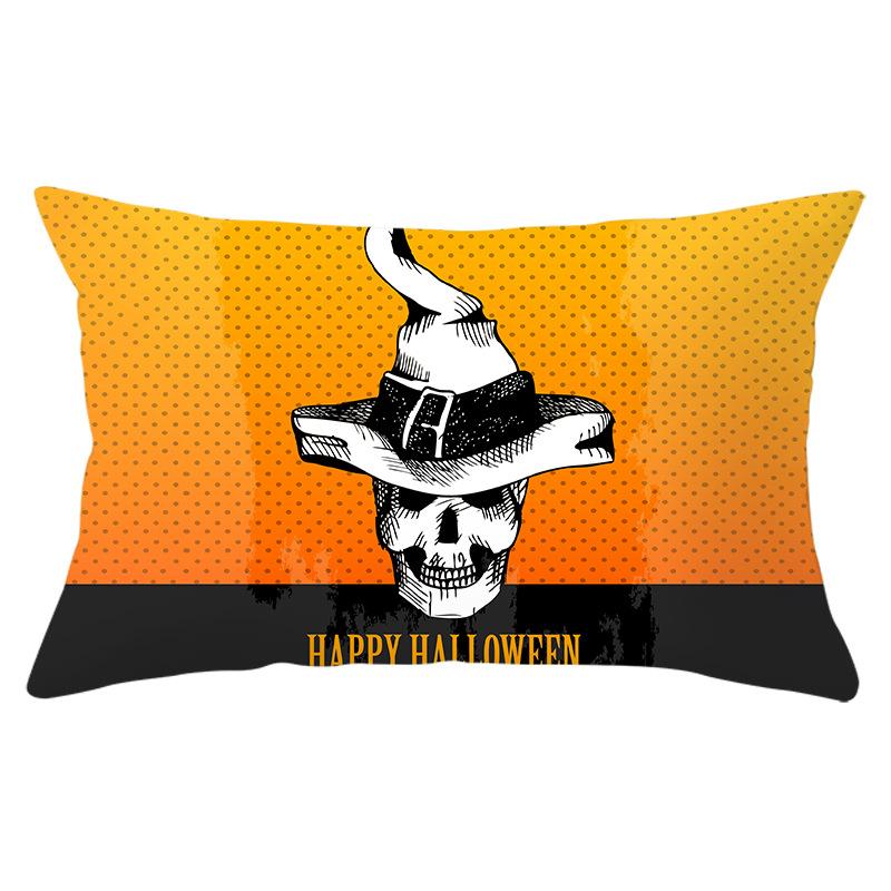 Halloween Orange Series Peach Skin Waist Pillow Cover New Rectangular Sofa Cushion Cover