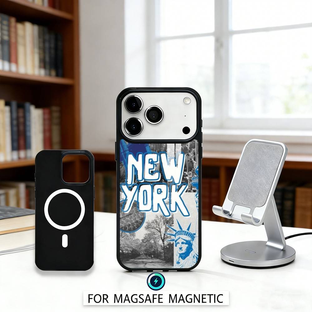C-City New York Phone Case For iPhone 17,16,15,14,13,12,Pro,Max For Magsafe Magnetic Wireless Charging