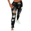 European & American Women's Elastic Waist Mid-Waist Lace-Up Slim Fit Small Leg Jeans - Elegant Commuting Long Jeans