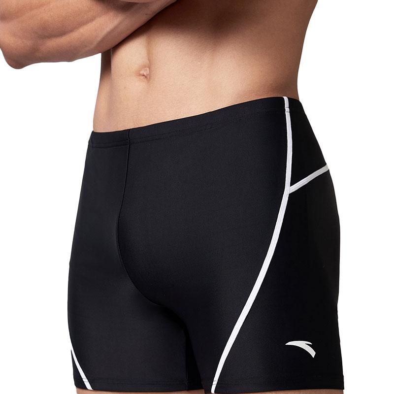 Anta Water Resistant Breathable Slim Fit Professional Competitive Training Swim Shorts Men Swimwear Black 1824532401-10