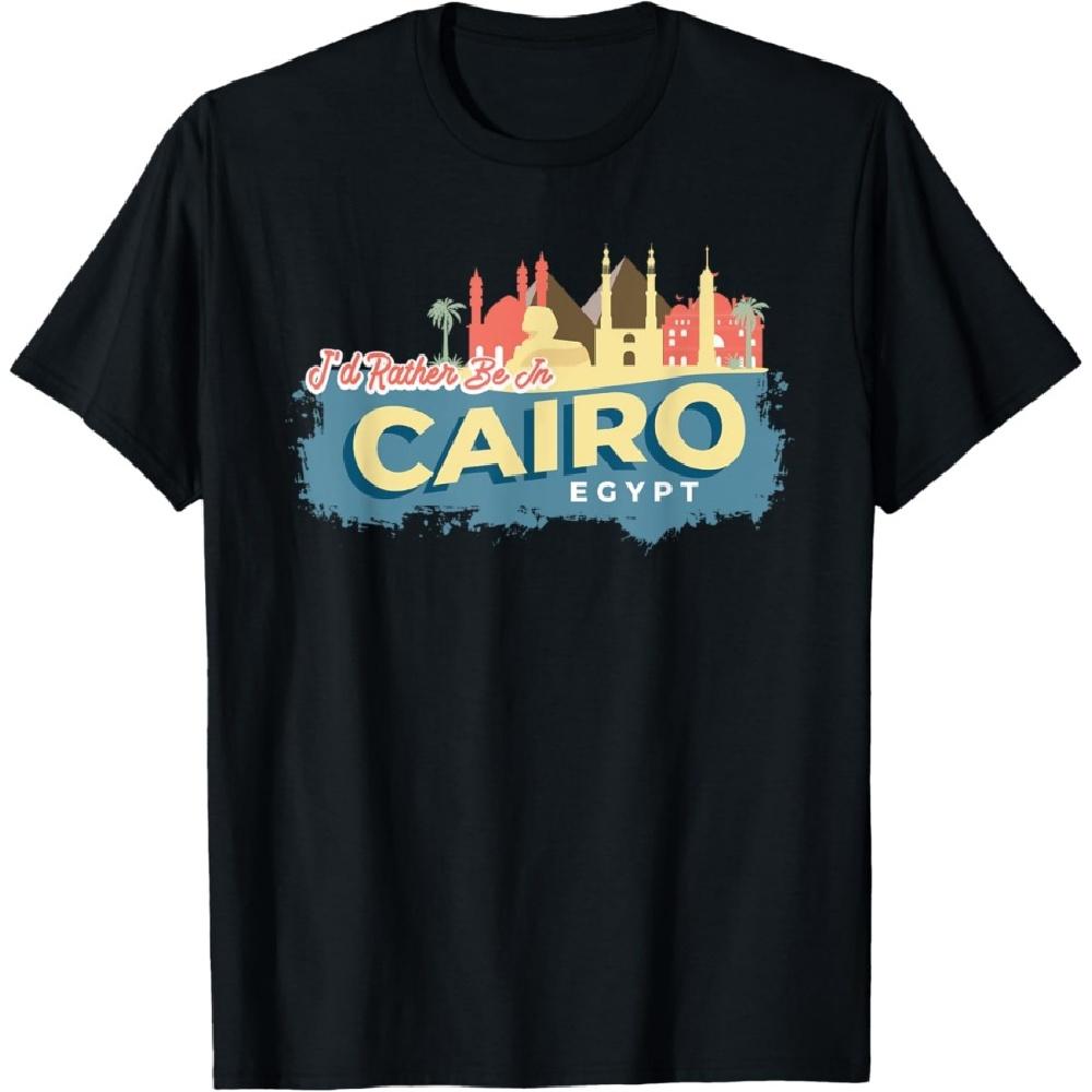 

I d Rather Be In Cairo Egypt Vintage Style Souvenir T-Shirt XXXXXL чорний