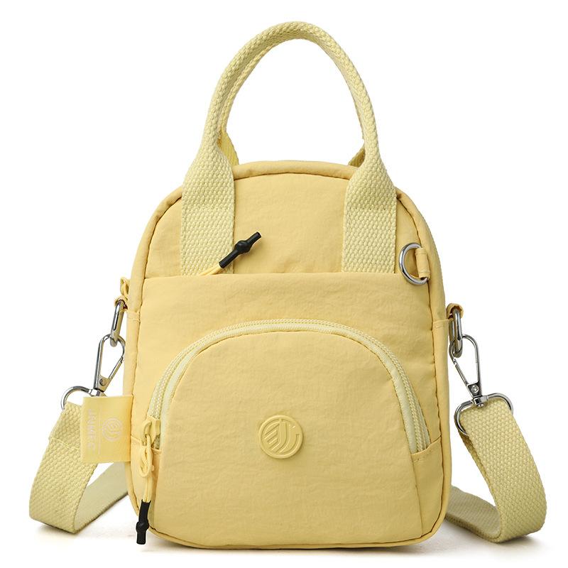 Small Square Bag Women's Travel Shoulder Bag Solid Color Crossbody Bag Water-Repellent Nylon Bag