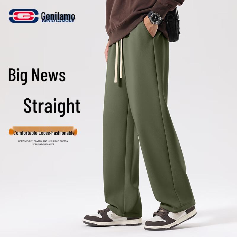 

GENIOLAMODE Мужские повседневные брюки свободного прямого кроя XL