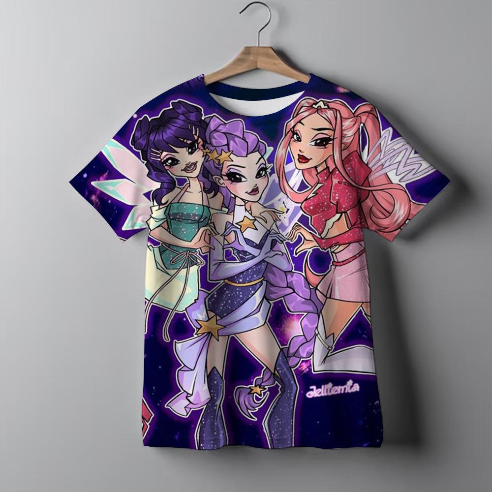Y2K KPop Demon Hunters Kids T-shirt Cartoon Figure Printed Tops Tees Boys Girls Casual Short Sleeve Tshirt Children's Clothing