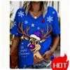 Christmas Women's T-shirt 3D pattern printing V-neck T-shirt quick-dry New Year's T-shirt New women's tops y2k clothes for woman