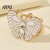 Elegant Butterfly Brooch Scarf Ring Exquisite Clip Buckle Fine Electroplated Ring Stylish Pin for Scarves Shawls Fashion Styling Smooth Clasp