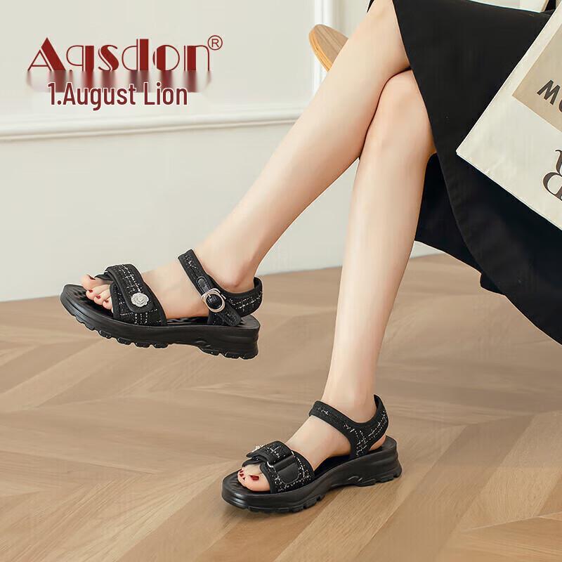 Agsdon Women s Elegant Platform One-Strap Sandals 36