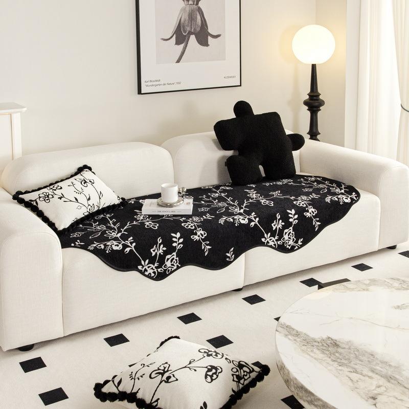 Chenille Sofa Cover for Living Room Plaid Print Sofas Towel Non Slip Couch Covers L Shaped Corner Sofa Mat Seat Pad Modern Home