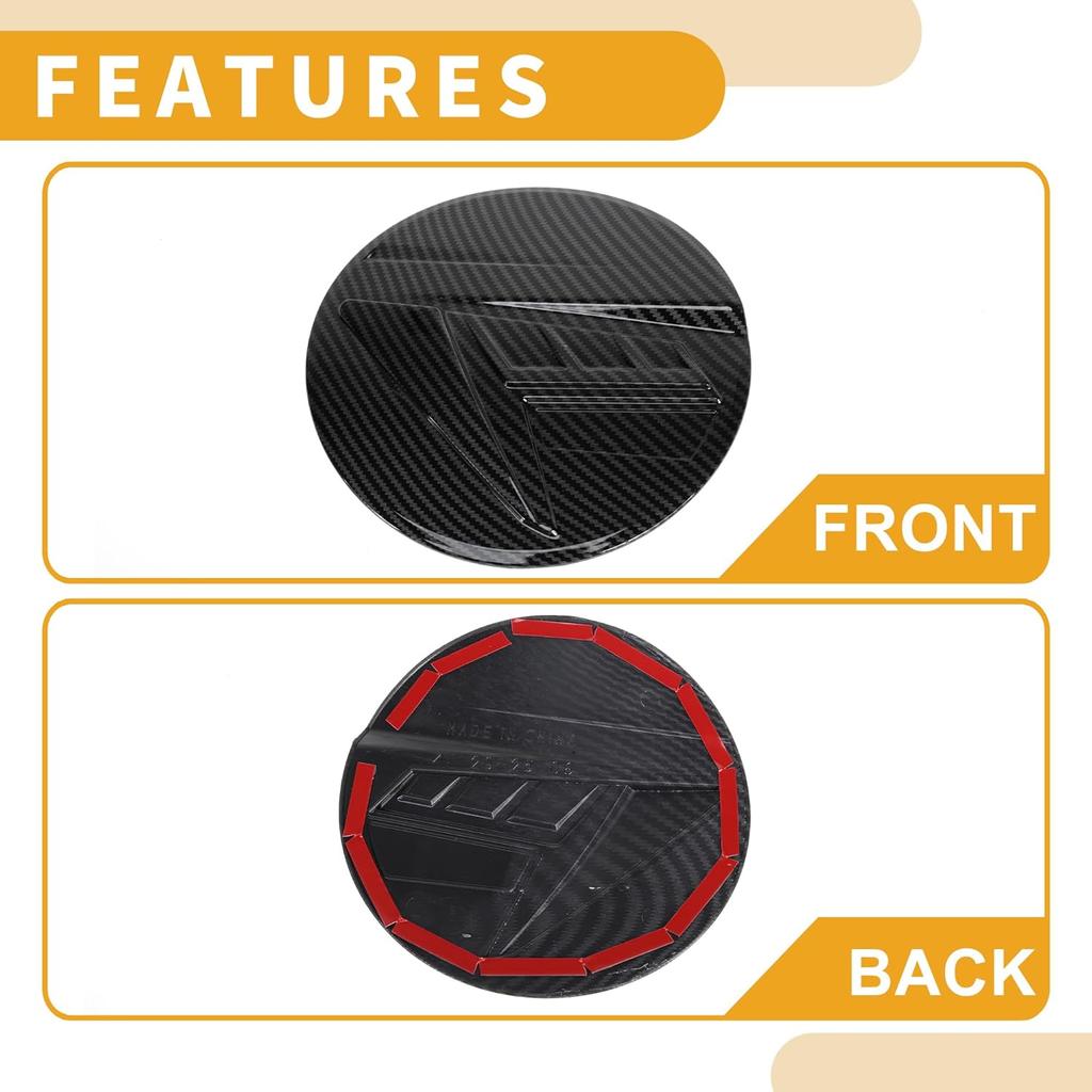 Fuel Tank Door Cap for Hyundai Elantra 2021-2025 Fuel Filler Flap Cover Adhesive Type Carbon Fiber Black ABS Fuel Filler Door Gas Cap