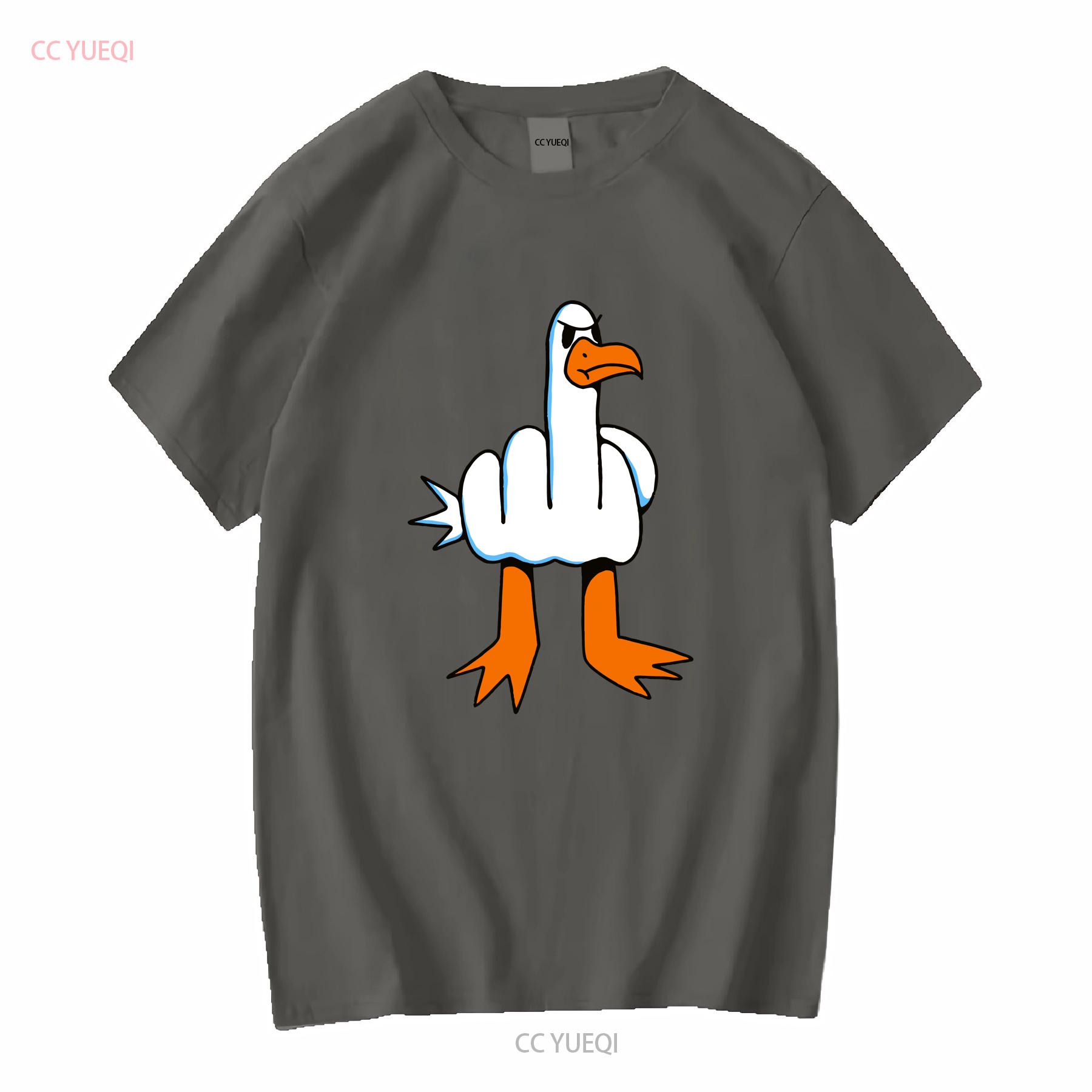 

Funny T Shirt Rude Seagull Design Middle Finger Birthday Top vintage Washed Breathable Versatile Slightly Casual Comfortable L