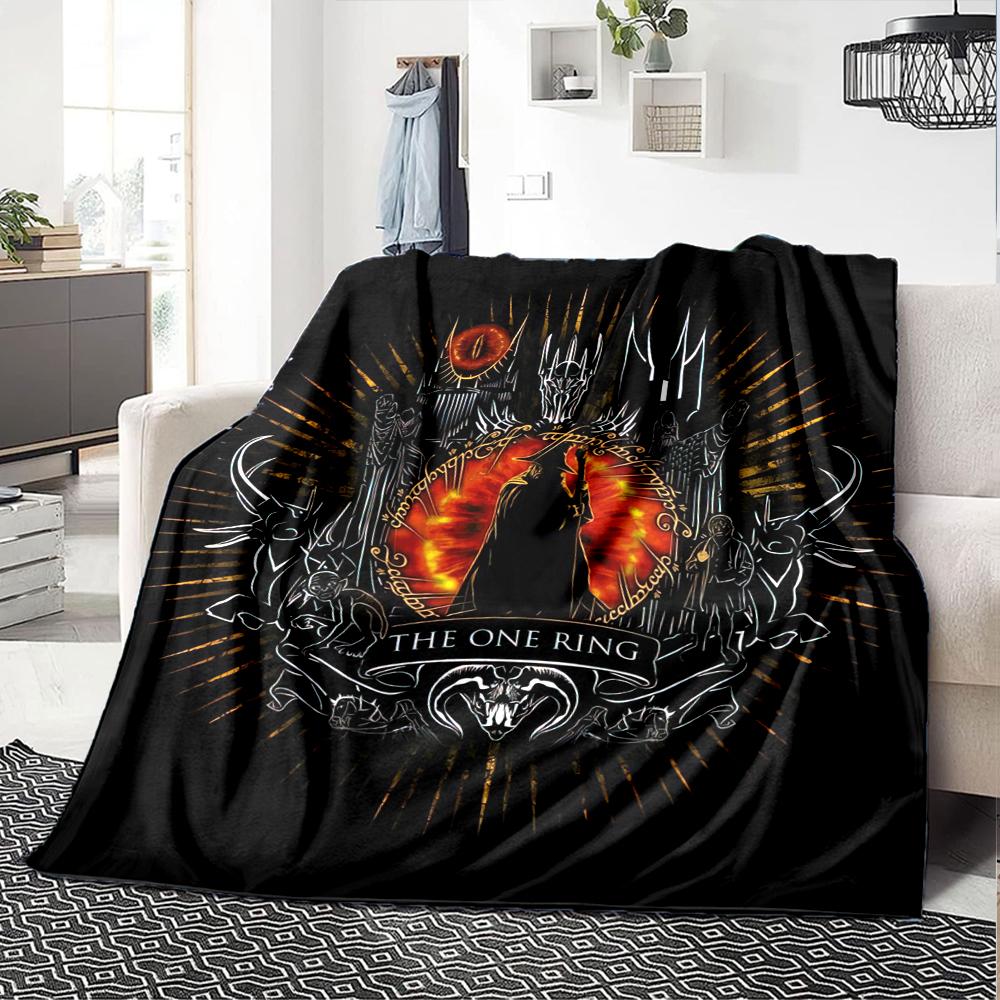 1PC The Lord of the Rings printed blanket, all season lightweight home office outdoor nap multifunctional blanket A6