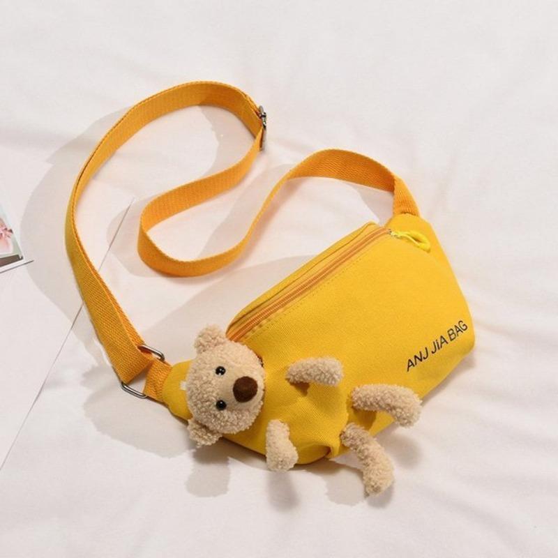 Ny mote for kvinner Lerret midjevesker Brevbjørn Stor kapasitet Designer Crossbody beltevesker Banan Hip Money Pouch Brystvesker