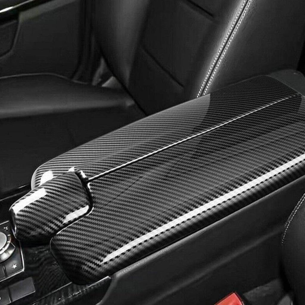 Car Center Armrest Box Cover Fit for Mercedes Benz E Class W212 2010 2011 2012 2013 2014 2015 Interior Auto Accessories Carbon Fiber ABS