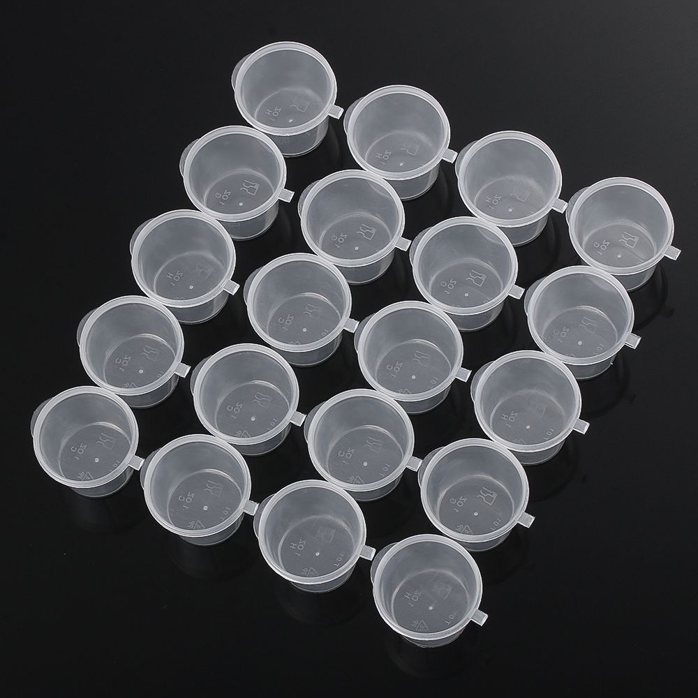 25Pcs Disposable Hinged Lids Plastic Palette Sauce Cup Food Containers Pigment Paint Box