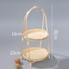 Bamboo Woven Fruit Basket Storage Serving Tray Food for Kitchen