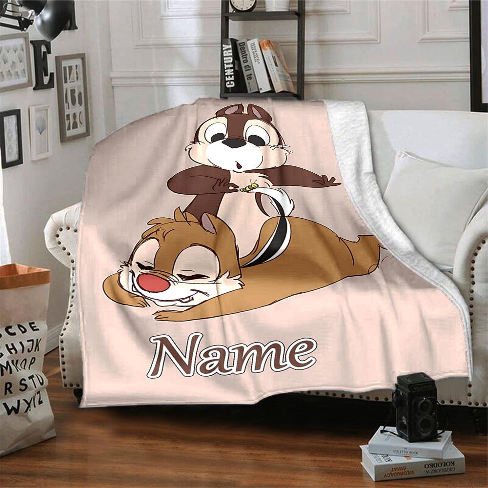 Coperta personalizzata con nome 'n' Dale Adventure per Divano e Letto, Coperta Peluche Accogliente e Morbida Super Morbida e Calda per Autunno e Inverno. 0908425