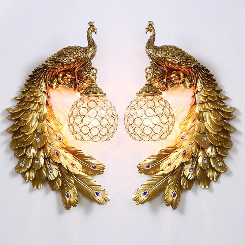 Phoenix Peacock Bird Lamp Art Wall Lights for Home Decor Living Room Bedroom Wall Sconces Modern LED Lighting Fixtures Luminaire