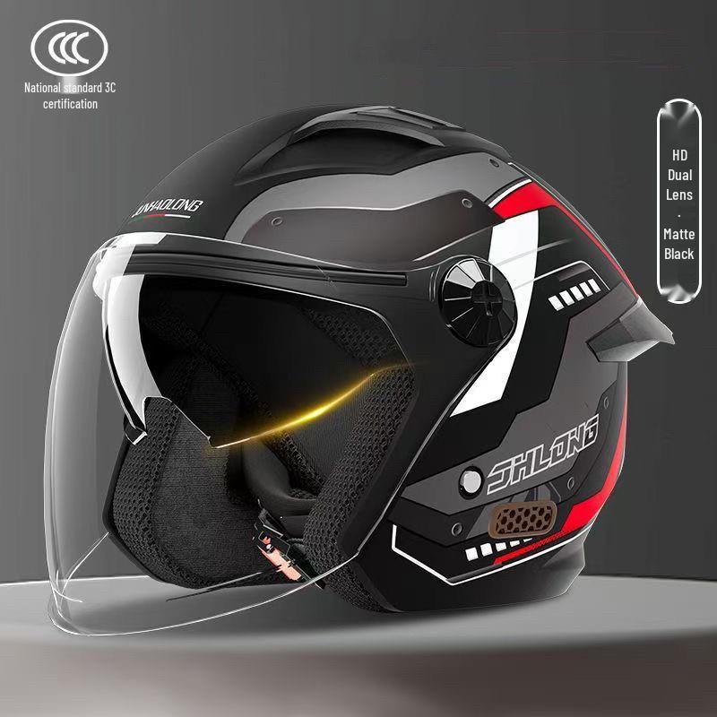 3C Certified Unisex Full Face Motorcycle Helmet - All-Season, Windproof, Sun Protection