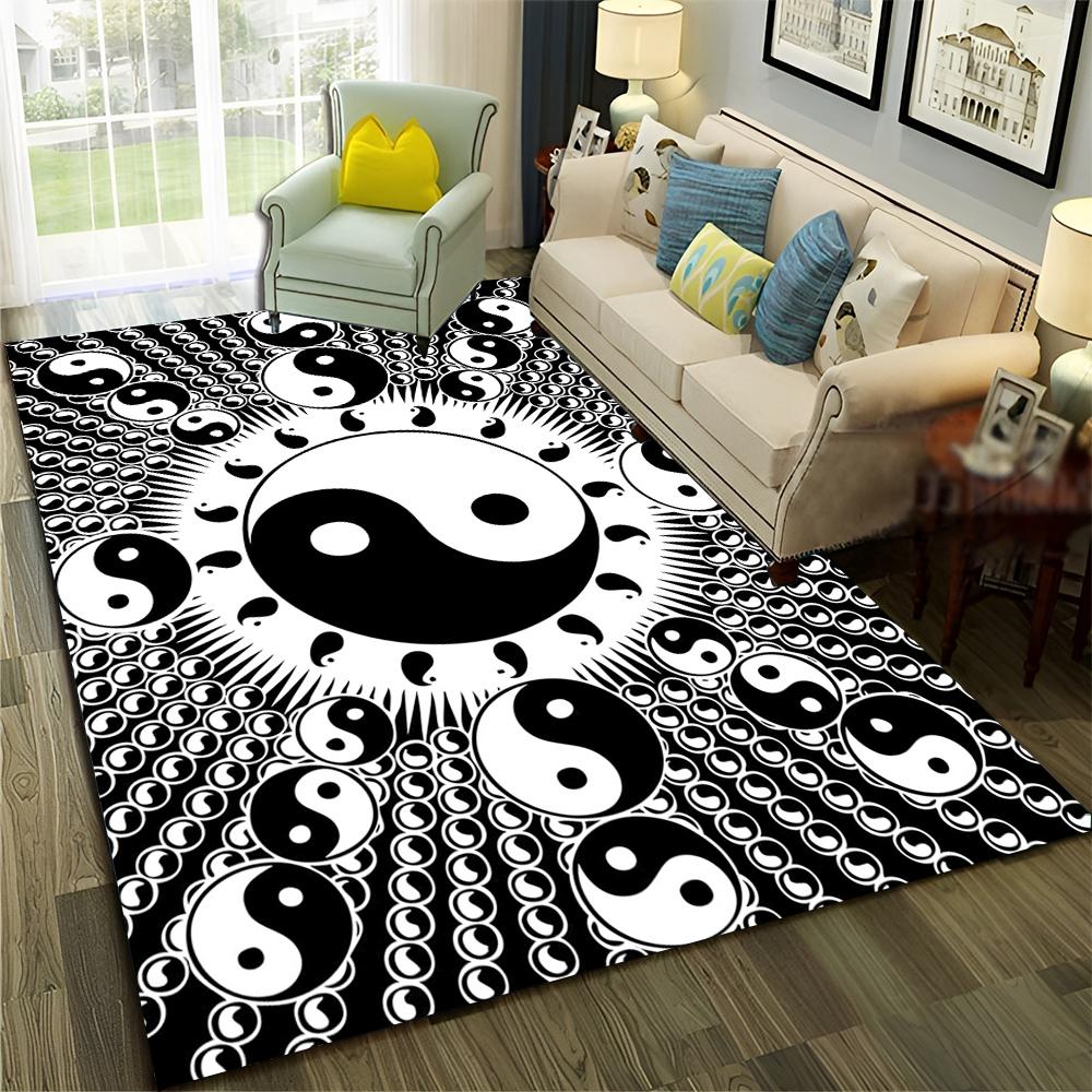 Chinese 3D Tai Chi Bagua Yin Yang  Carpet Rug for Home Living Room Bedroom Sofa Doormat Decor,Child Area Rug Non-slip Floor Mat