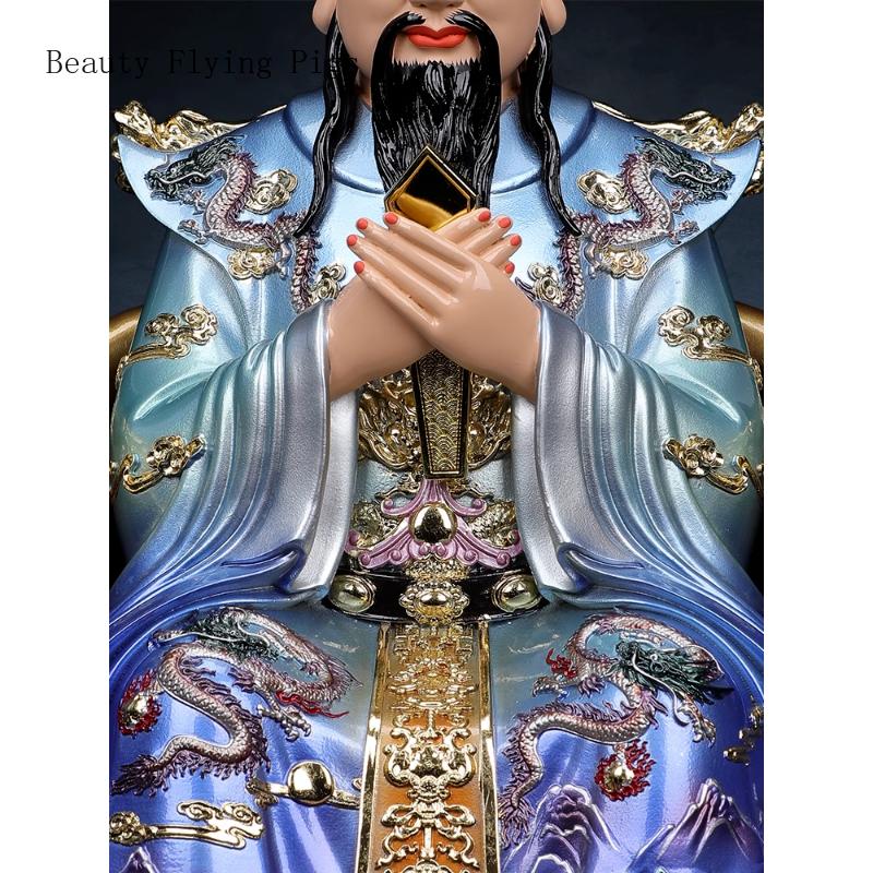 1 STÜCK 30CM Handgefertigte Harz Jade Kaiser Statue Heim Feng Shui Dekoration Büro Schreibtisch Kunsthandwerk Dekorative Figuren