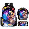 Astronauta Spaziale Anime Set da 3 Pezzi Zaino Studente Scuola Borsa a Spalla Bambino Carino Zaino da Viaggio Regalo di Compleanno per Bambini