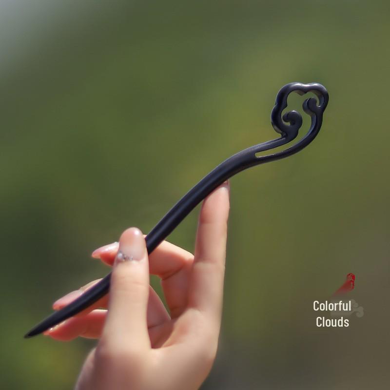 Xiangyun Hairpin: Elegant Ebony Wood Chinese Style Hair Accessory for Women