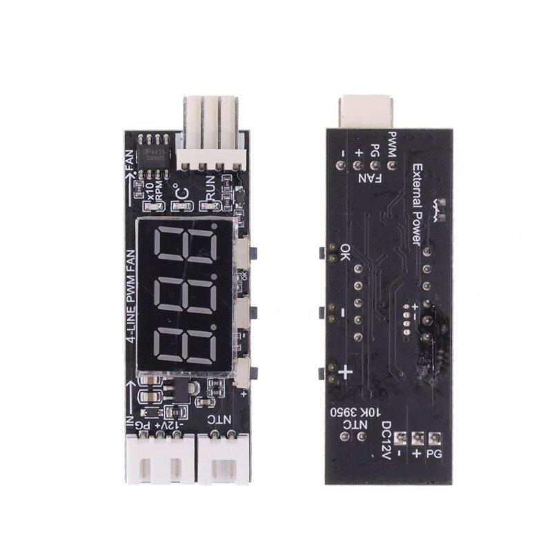 DC 12V 4 Wire PWM Fan Temperature Control Governor Temperature Speed Digital Display Support 3A Fan On/Off Control