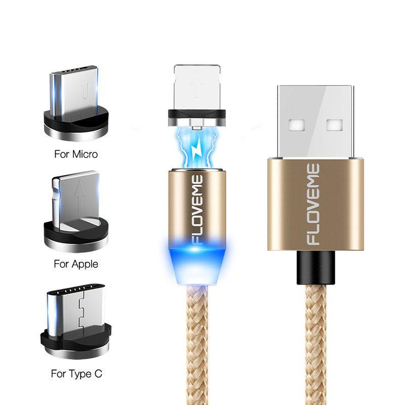 

Lightningusb Braided Magnetic Charger Charging Cable For Iphone Typec Gold,iOS