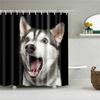 Fabric Shower Curtain Cute Cartoon Hippo Animals Dogs Cats Deer Bath Curtain Waterproof Polyester Bathroom Curtain With Hooks