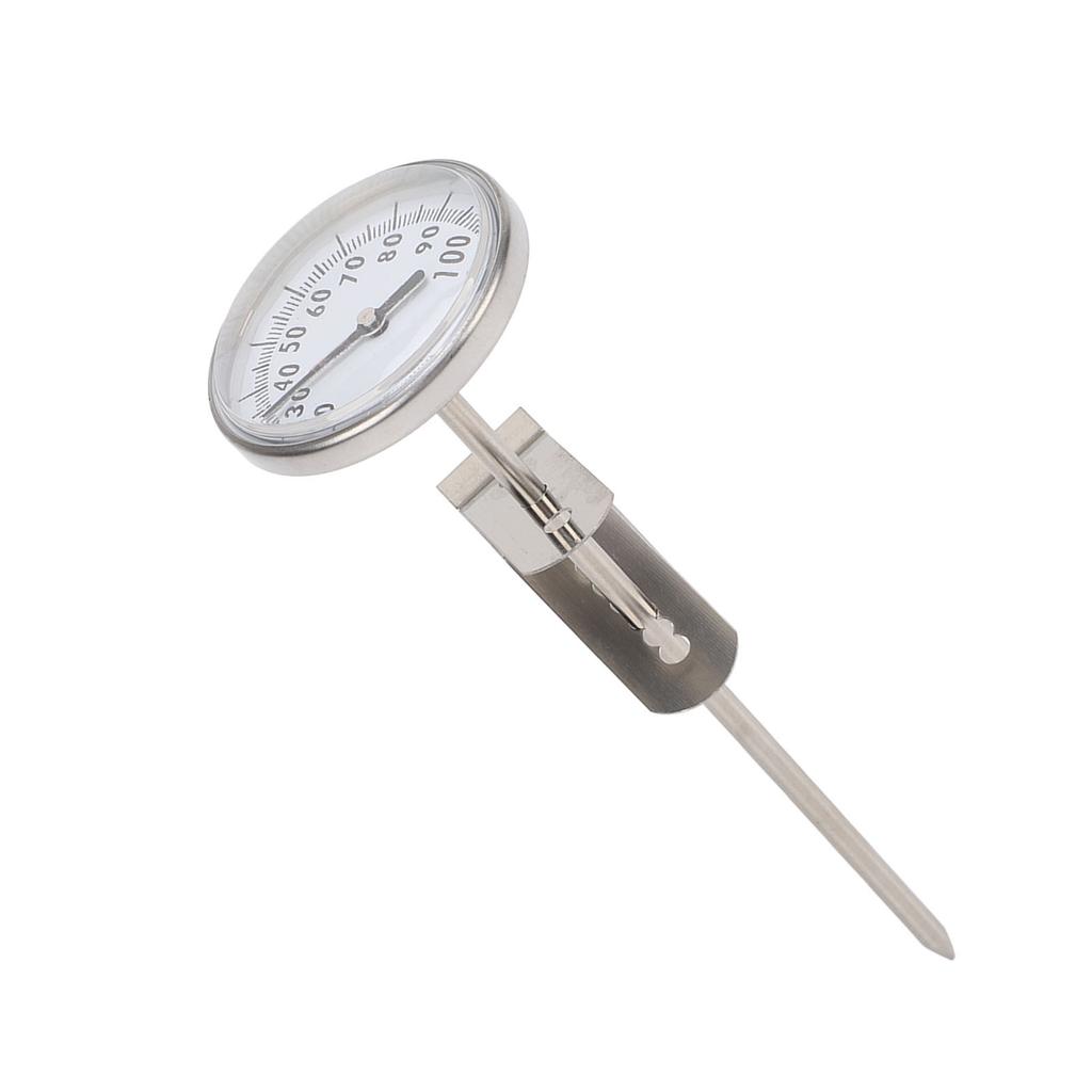 Milk Thermometer 4.6cm Dial 12.5cm Probe High Accuracy Fast Reading Pot Thermometer with Bracket for