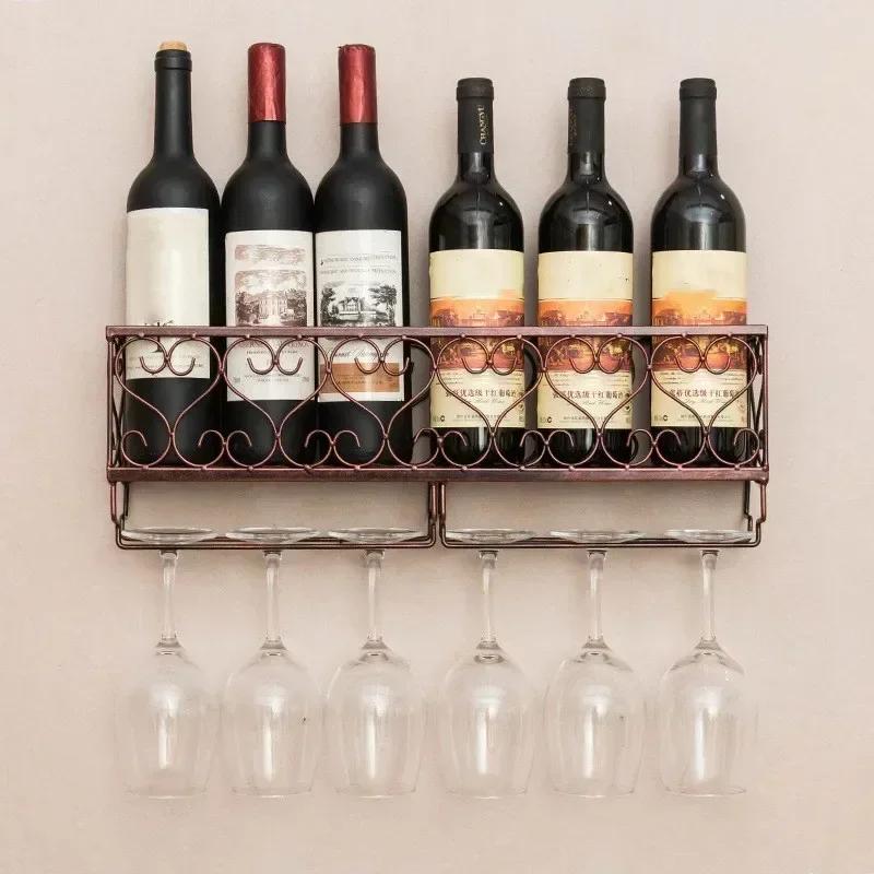 1pcs Wine Rack Cup Glass Holder Display Bar Shelf Wall Mounted Bottle Champagne Glass Hanger Holder Bar Organizer for Kitchen