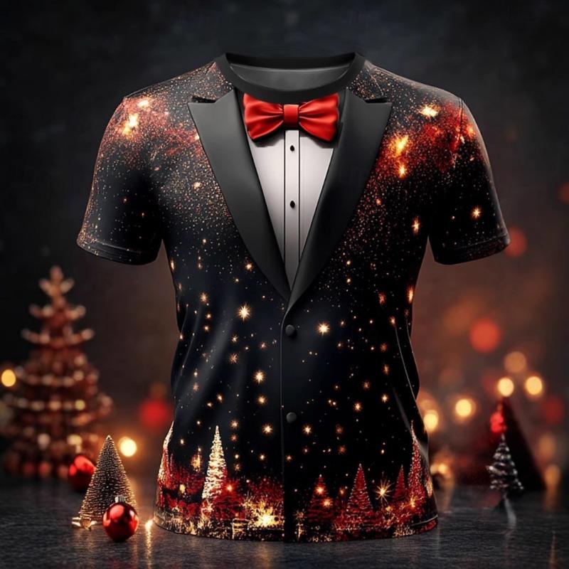 

Европейская и американская рождественская мужская рождественская одежда 3D футболка Дерево Снежинка Модная повседневная 3D футболка с принтом XL