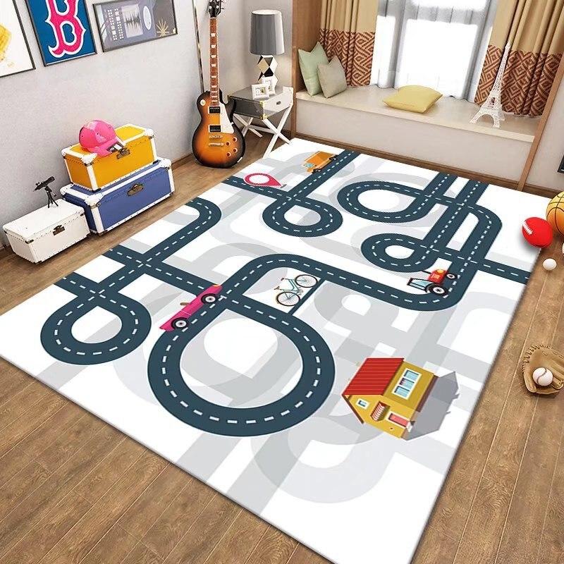 City Map Traffic Game Carpet Children's Carpet Crawling Mat