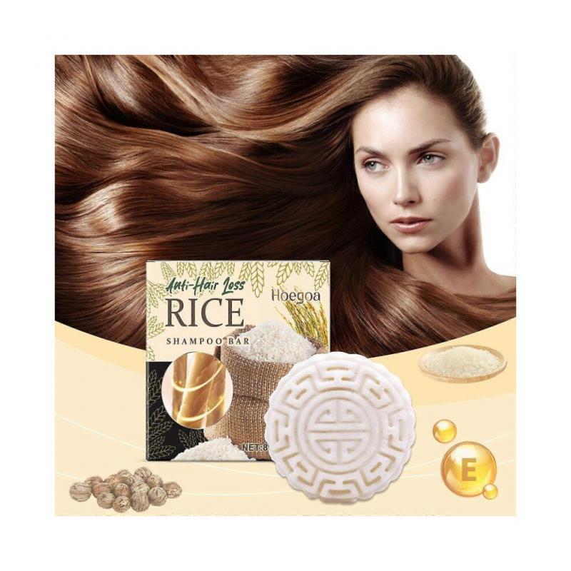 Hoegoa Rice Shampoo Soap Gentle Cleansing Nourishing Scalp Moisturizing Hair Moisturizing Soft Hair Shampoo Soap